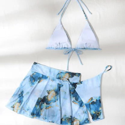 Ensemble bikini tie-dye sexy pour femme, vacances d'été
