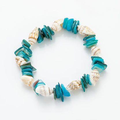 Bohemian Multicolor Irregular Stones Conch Bracelet