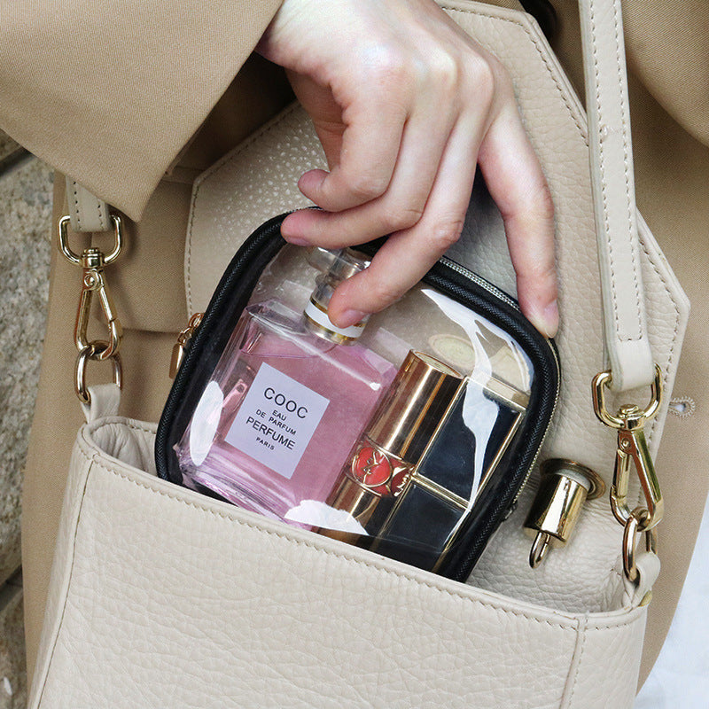 Bolsa de almacenamiento portátil transparente para cosméticos