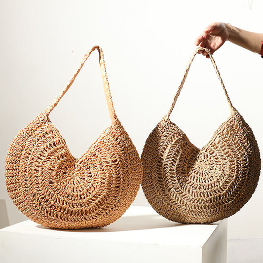 Bohemian Style Vacation Large Capacity Woven Straw Bag