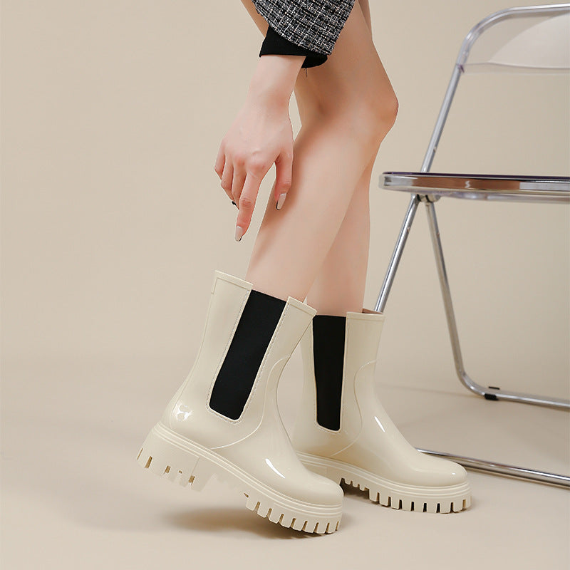 Botas de lluvia con plataforma de moda para mujer