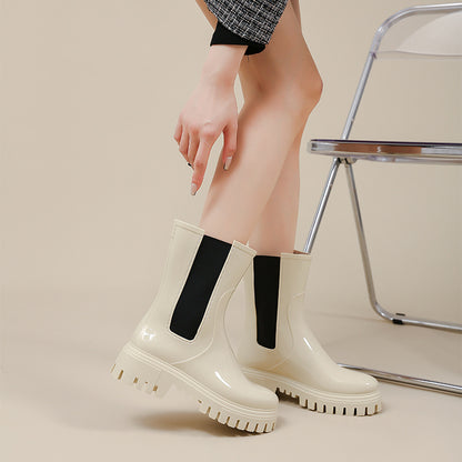 Botas de lluvia con plataforma de moda para mujer