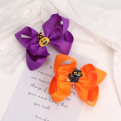 Accessoire pour cheveux d'Halloween pour enfants, épingle à cheveux fantôme en forme de tête de citrouille et de chat mignon