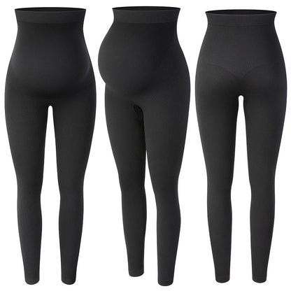Leggings de yoga elásticos de color sólido informales para mujeres embarazadas