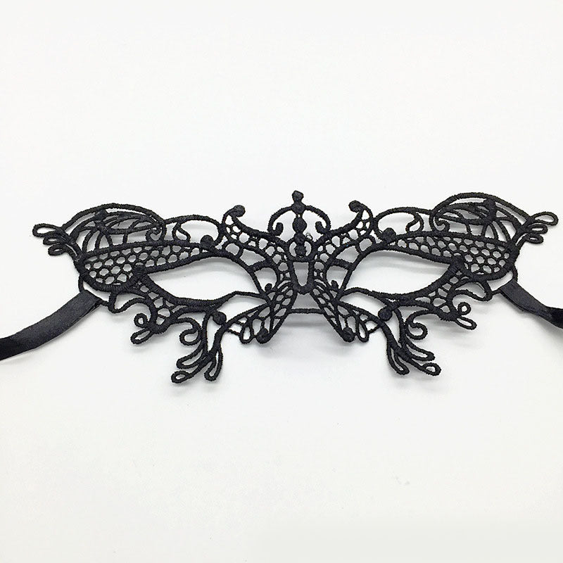 Masque de mascarade simple en dentelle noire pour femme, idéal pour une fête