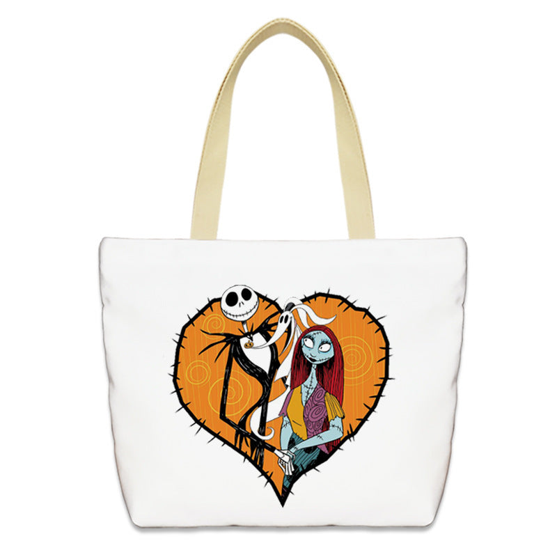 Bolso de lona con diseño de calabaza de Halloween para mujer