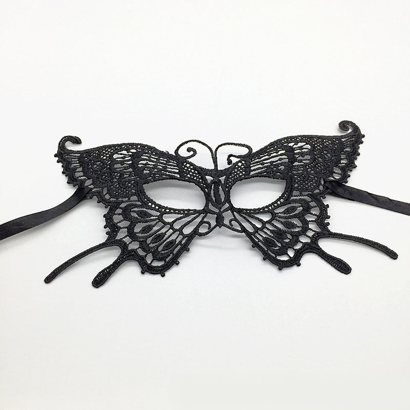 Masque de mascarade simple en dentelle noire pour femme, idéal pour une fête