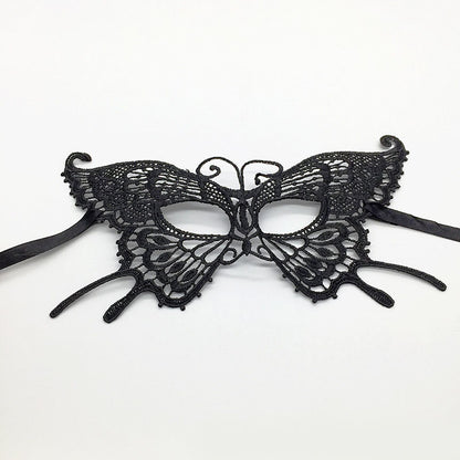 Masque de mascarade simple en dentelle noire pour femme, idéal pour une fête