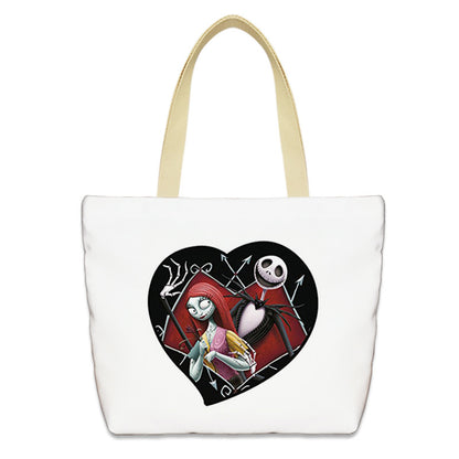 Bolso de lona con diseño de calabaza de Halloween para mujer