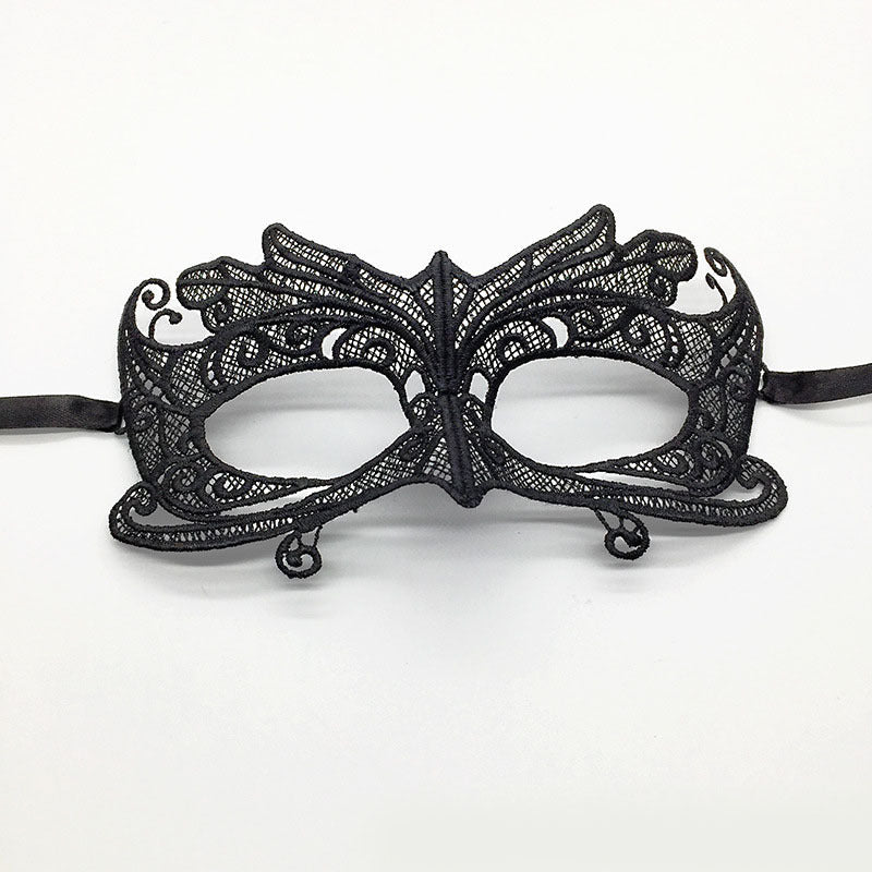 Masque de mascarade simple en dentelle noire pour femme, idéal pour une fête