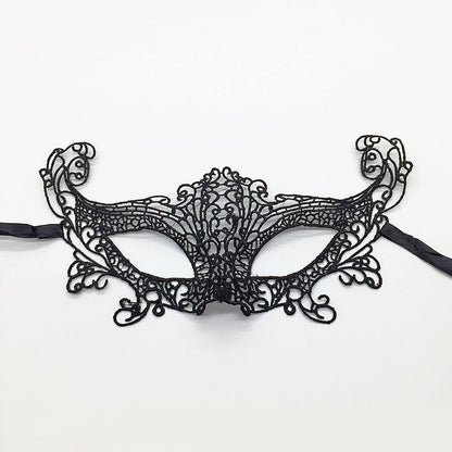 Masque de mascarade simple en dentelle noire pour femme, idéal pour une fête