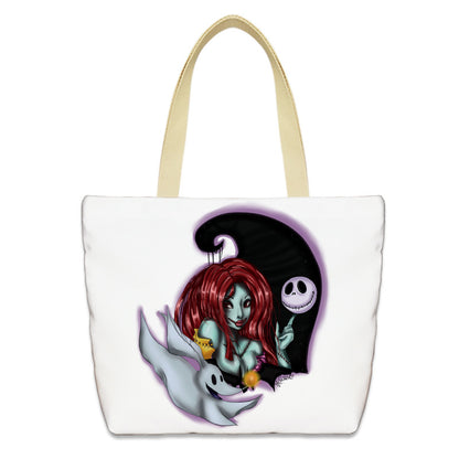 Bolso de lona con diseño de calabaza de Halloween para mujer