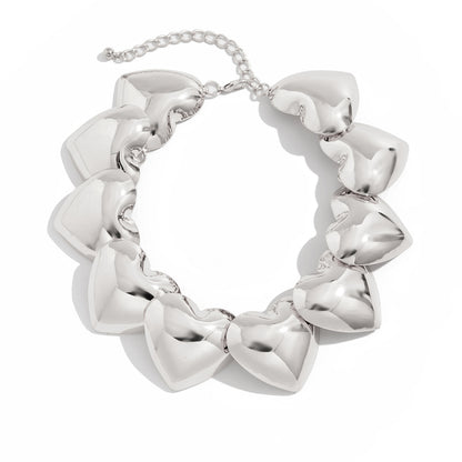 Collar de corazón con diseño de moda punk