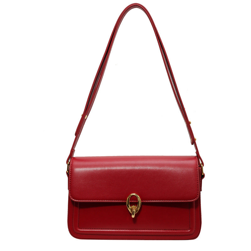 Fashion Solid Color Flip Square Shoulder Bag