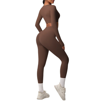 Women Yoga Solid Color Sports Two-Piece Set
