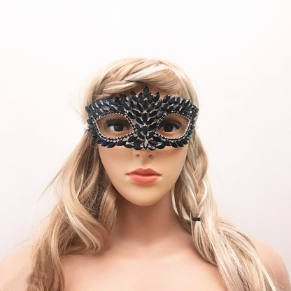 Masque de mascarade d'Halloween pour femme en strass