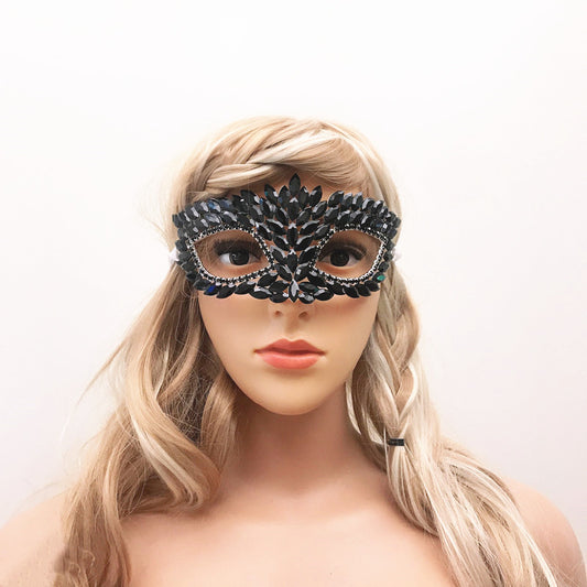 Máscara de mascarada de Halloween con diamantes de imitación de moda para dama