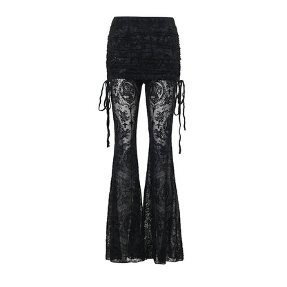 Women Fashion Sexy Gothic Perspective Cross Pants