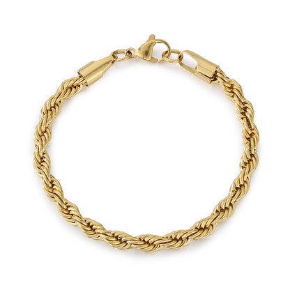 Men Fashion Titanium Steel Twist Chain Bracelet