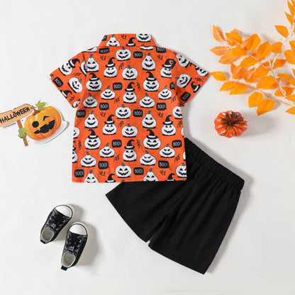 Conjunto de pantalones cortos casuales con estampado de dibujos animados para niños pequeños
