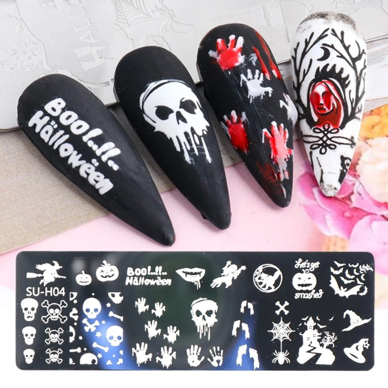 Halloween Series Pumpkin Skull Spider Web Nail Sticker