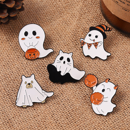 Halloween Ghost Pumpkin Alloy Brooch Pin Accessory