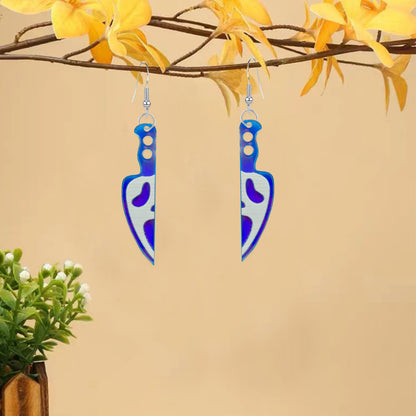 Boucles d'oreilles tête de mort en acrylique pour femme, créatives et amusantes, pour Halloween