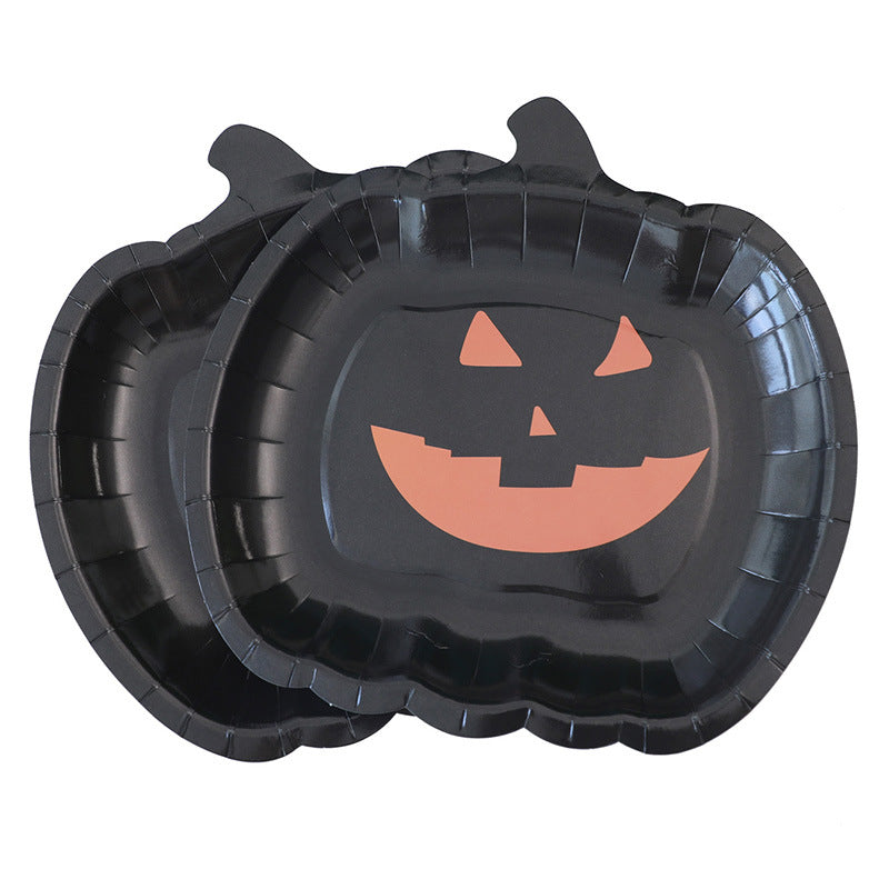 Halloween Cartoon Pumpkin Smiley Disposable Paper Plate