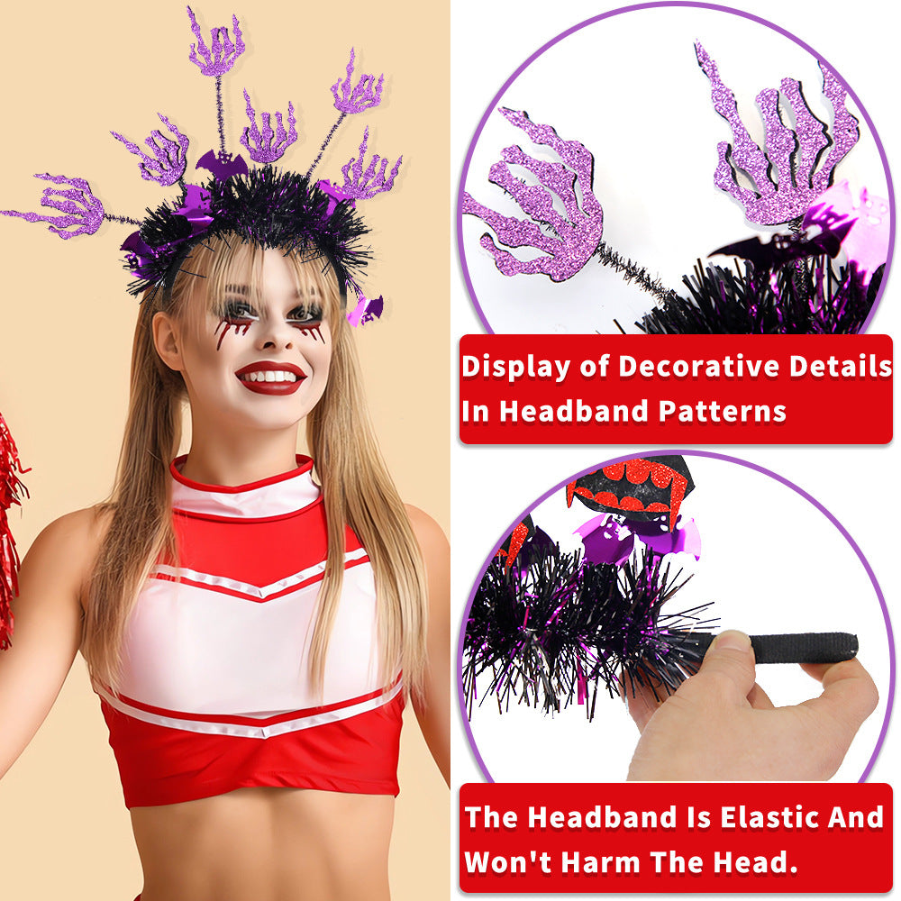 Accesorio de plástico con forma de aro de cabeza de araña y calabaza para Halloween