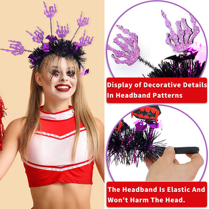Accesorio de plástico con forma de aro de cabeza de araña y calabaza para Halloween