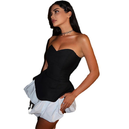 Robe tube à coutures tendance pour femme, manches longues