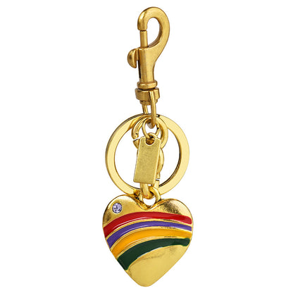 Women Simple Alloy Love Rainbow Pendant Keychain
