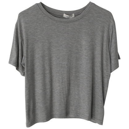 Camiseta informal de verano para mujer, color liso, holgada, con cuello redondo y sin mangas
