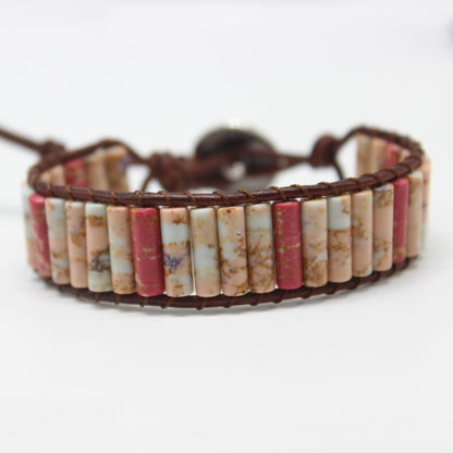 Pulsera de cuentas de piedra natural bohemia