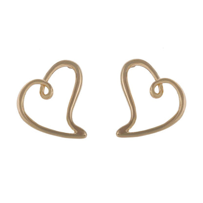 Women Fashion Hollow-Out Alloy Love Earrings - Creative Heart Style