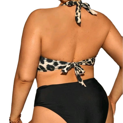 Plus Size Women Sexy Leopard Print Swimwear