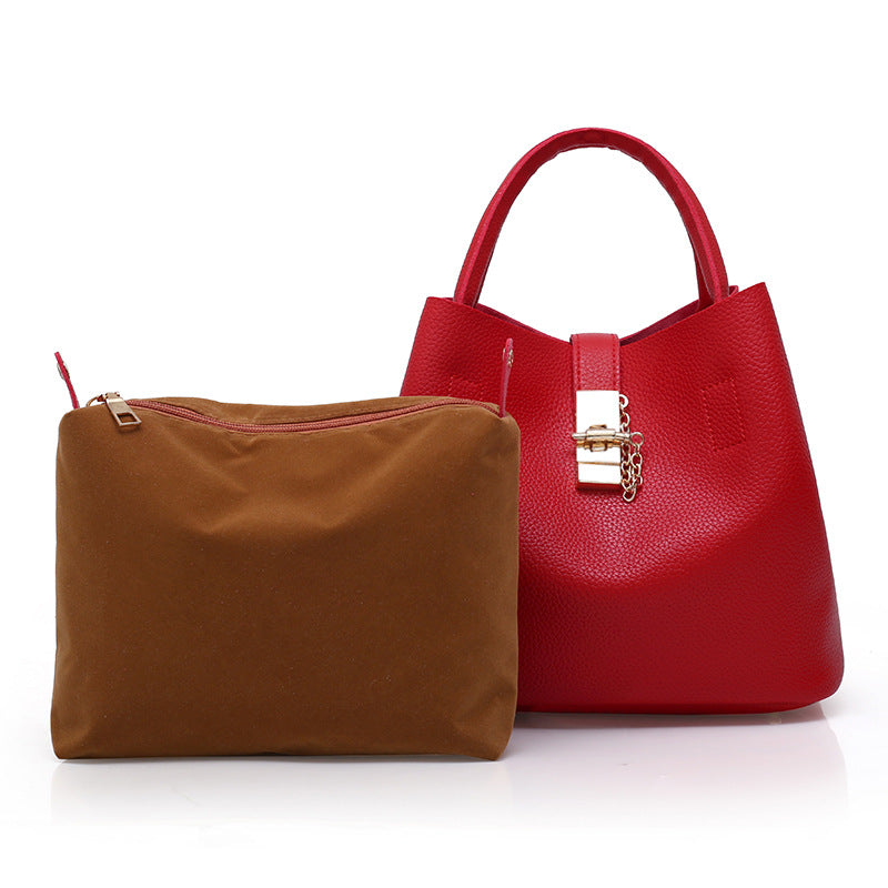 Fashion Solid Color PU Handbag