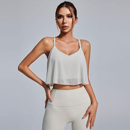 Women Fashion Solid Color Sleeveless Yoga Camisole
