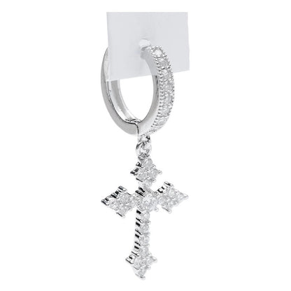 Boucles d'oreilles croix en zircon pour homme