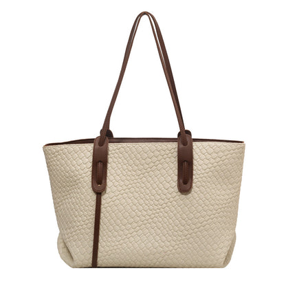 Bolso tote tejido informal de moda para mujer con gran capacidad