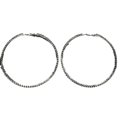 Fashion Exaggerated Hoop Earrings Rhinestone Geometry Style