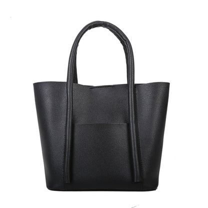 Bolso de mano informal de gran capacidad para mujer, de color liso, estilo urbano, de PU.