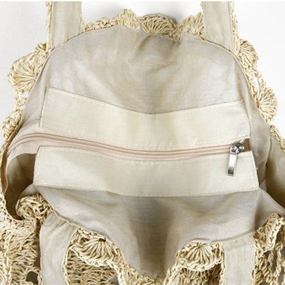 Bolso tote tejido informal de estilo bohemio