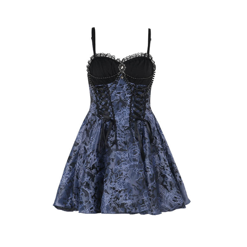 Robe gothique sexy bicolore à la mode pour femmes
