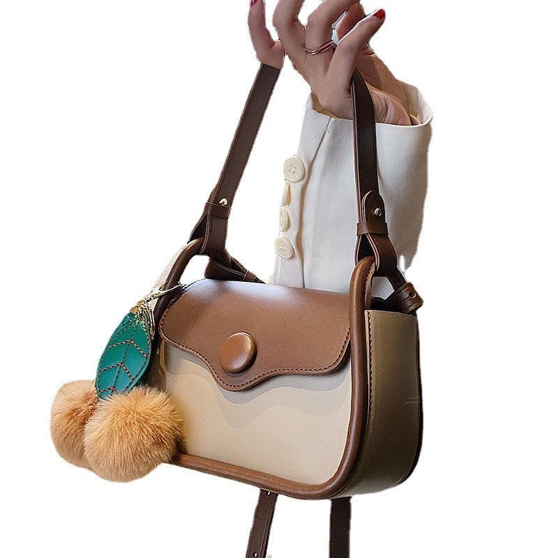 Simple Women Color Blocking Shoulder Bag