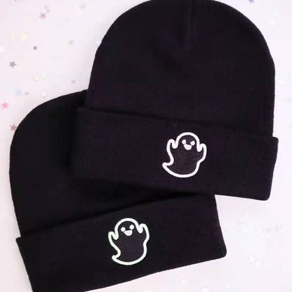 Halloween Cartoon Ghost Embroidered Knitted Hat