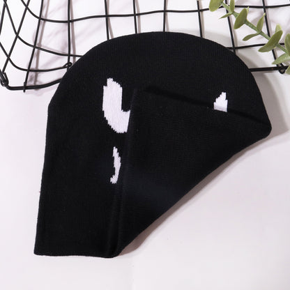 Gorro de punto cálido con estampado de diablo de Halloween