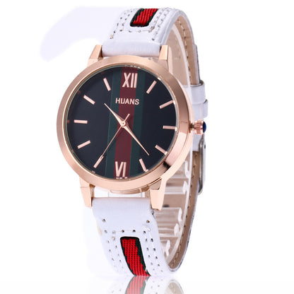 Women Fashion Casual Contrast Color Large Dial Quartz Watch