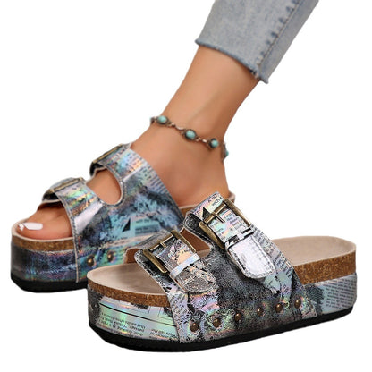 Plus Size Platform Rivet Women Beach Slippers