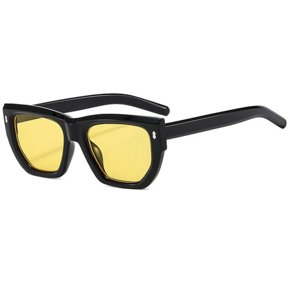 Gafas de sol con montura cuadrada sencilla y diseño de uñas de arroz para mujer